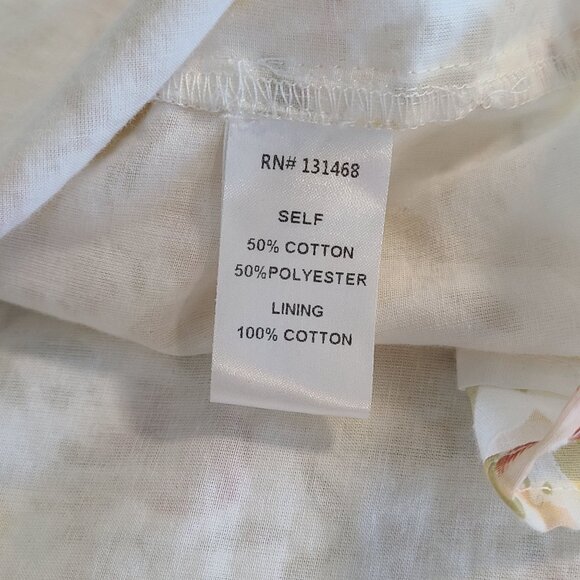 FATE Yellow Floral Balloon Long Sleeve Blouse Lace Inset Cottage Feminine Small - Picture 8 of 9